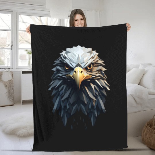 Geometric Eagle Animation Fleece Blankets