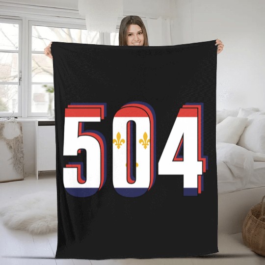 504 Area Code New Orleans Louisiana Map Number Fleece Blankets