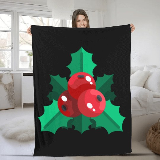 mistletoe christmas Fleece Blankets