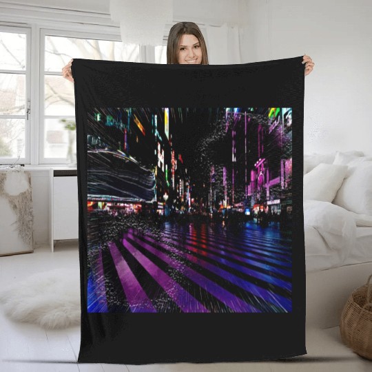 Cyber Punk Fleece Blankets