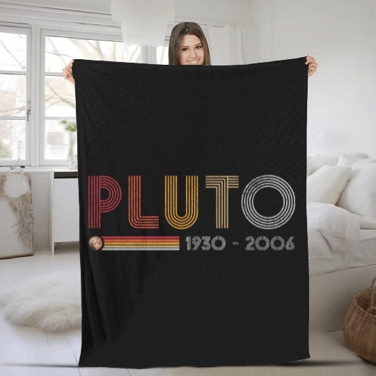 Pluto Never Forget Science and Astronomy Retro Fleece Blankets