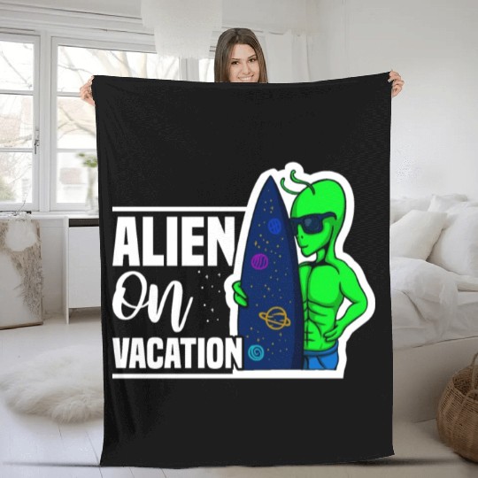 Alien, Aliens, UFO, UAP, Space Unknown Flight Fleece Blankets
