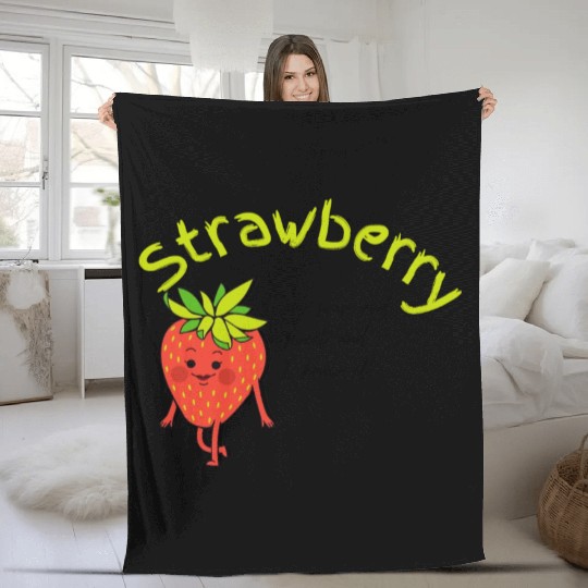 Strawberry - I am Sour and Sweet Fleece Blankets