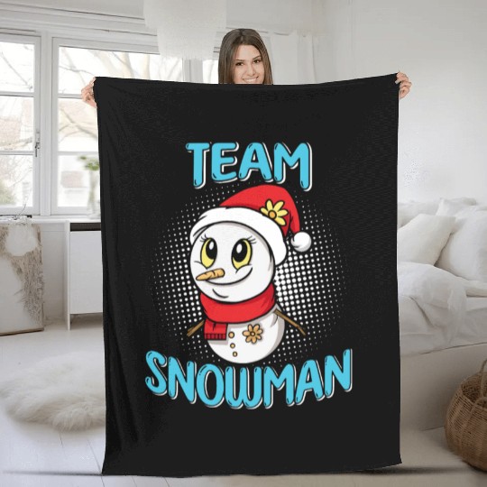 Winter Time Team Snowman Snowmen Snow Lover Fleece Blankets