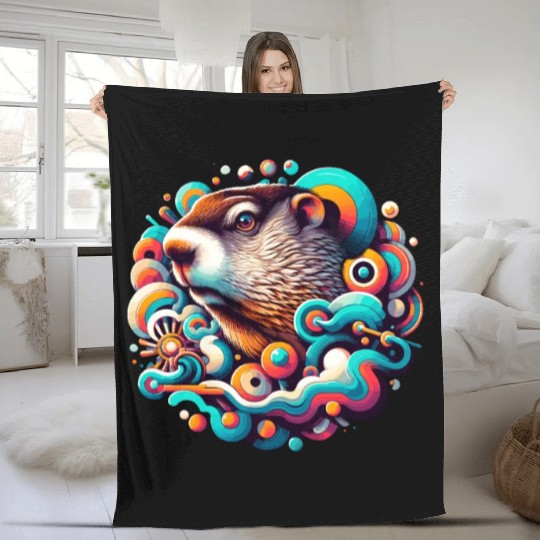 Groundhog Day 2024 Enthusiast February 2nd Fleece Blankets