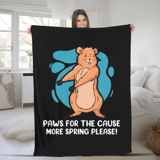 Groundhog Day 2024 Enthusiast February 2nd Fleece Blankets