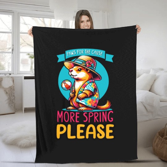 Groundhog Day 2024 Enthusiast February 2nd Fleece Blankets