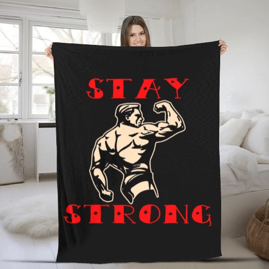 Stay Strong Him Her ©WhiteTigerLLC.Com LIKE US Fleece Blankets
