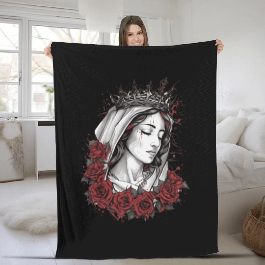 Mary, Mother Of Jesus Fleece Blankets