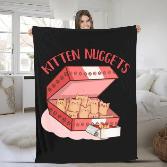 Funny Kittens as Chicken Nuggets, Cat Lover Fleece Blankets