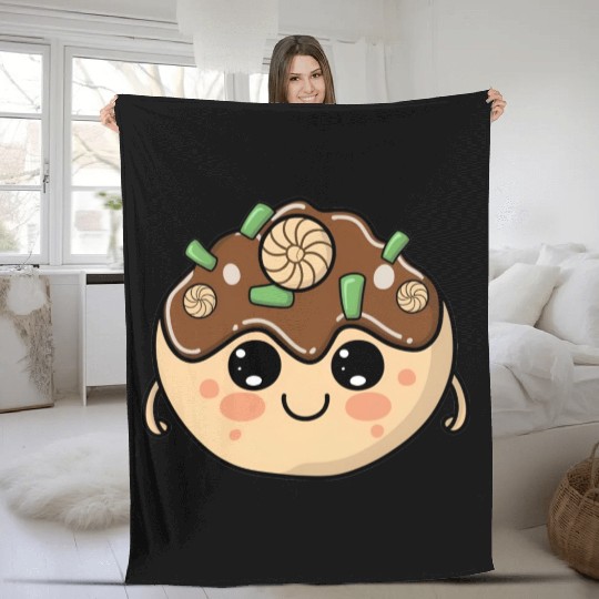 Cute Takoyaki Fleece Blankets