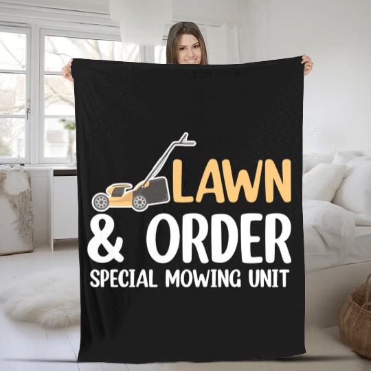 Lawn & Order Special Mowing Unit Funny Lawn Care Fleece Blankets