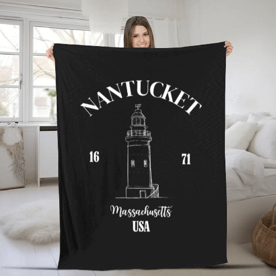 Nantucket Massachusetts Fleece Blankets