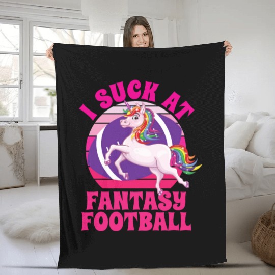 I Suck At Fantasy Football Fleece Blankets