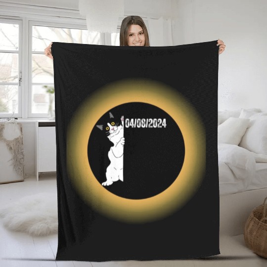 Solar Eclipse 2024 Total Sun Eclipse Fleece Blankets