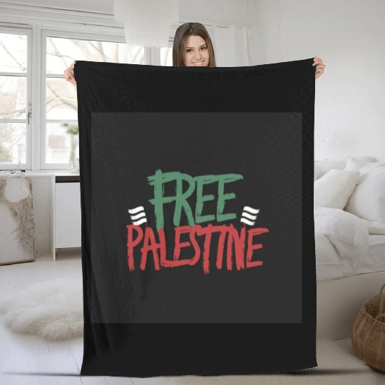 free free Palestine typography 2 Fleece Blankets