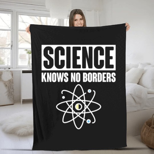 Science Knows No Borders Science Nerd Geek Fleece Blankets