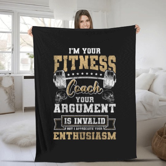 Trainer Workout Bodybuilder Studio Fleece Blankets
