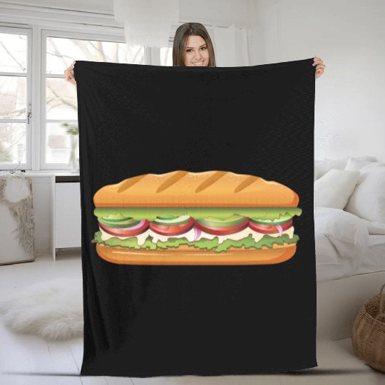 Subway Sandwich Design Fleece Blankets