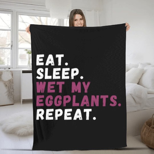 Eggplant Lover Healthy Cuisine Gardening Fleece Blankets