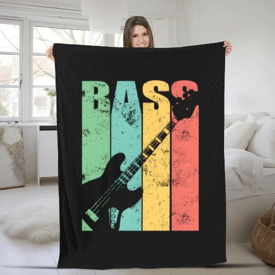Bass Guitar Fleece Blankets