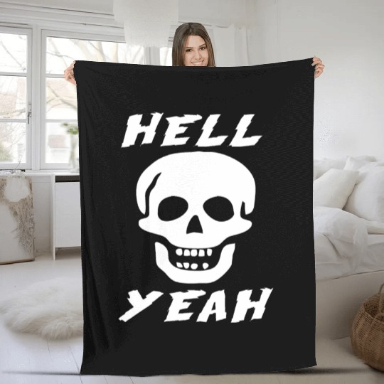 Stone Cold skull hell yeah Fleece Blankets