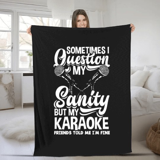 Funny Karaoke Singer Singing Musician Karaoke Gift Fleece Blankets