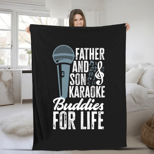 Funny Karaoke Singer Singing Musician Karaoke Gift Fleece Blankets