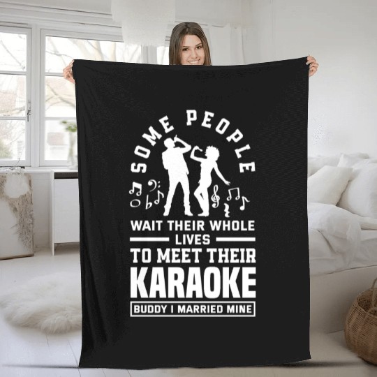 Funny Karaoke Singer Singing Musician Karaoke Gift Fleece Blankets