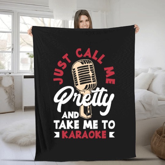 Funny Karaoke Singer Singing Musician Karaoke Gift Fleece Blankets