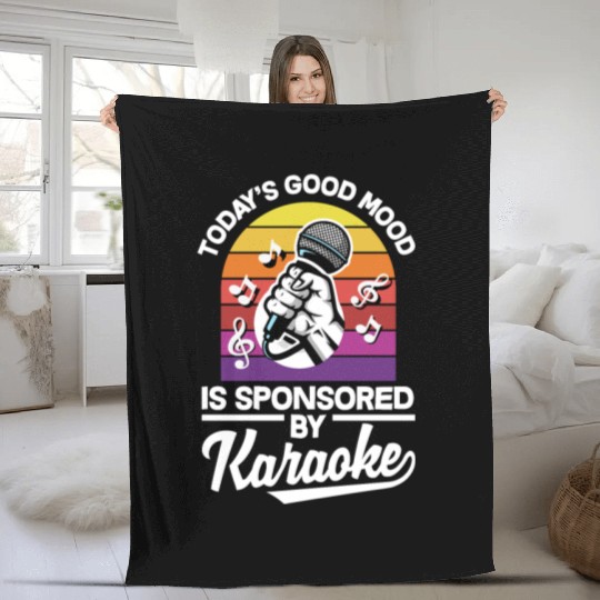 Funny Karaoke Singer Singing Musician Karaoke Gift Fleece Blankets