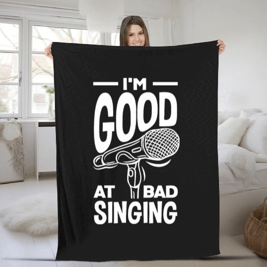 Funny Karaoke Singer Singing Musician Karaoke Gift Fleece Blankets