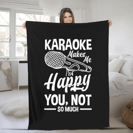 Funny Karaoke Singer Singing Musician Karaoke Gift Fleece Blankets