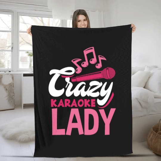Funny Karaoke Singer Singing Musician Karaoke Gift Fleece Blankets