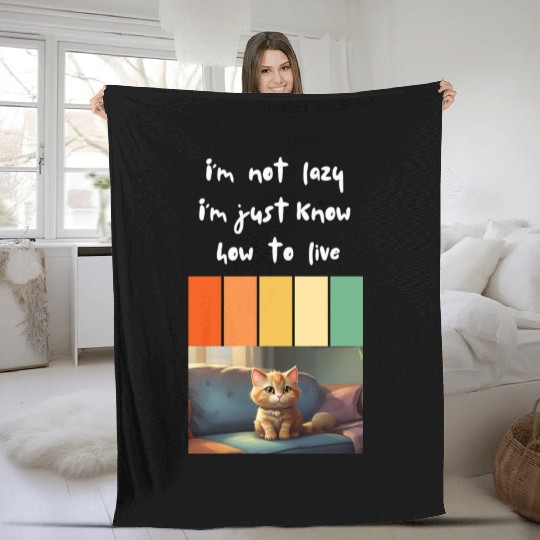 smart and happy cat Fleece Blankets