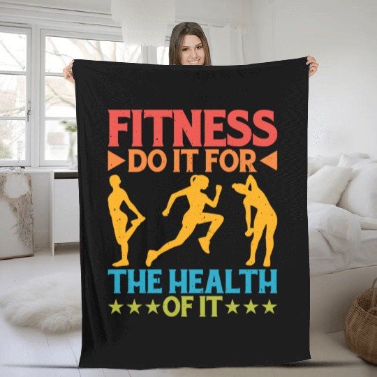 Fitness Do It For The Health Of It 2 Fleece Blankets