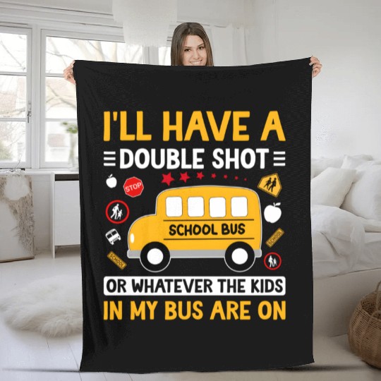 In My Bus Monitor School Bus Monitor Fleece Blankets