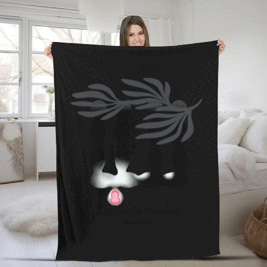 Bold monkey print "Capuhin Monkey" Fleece Blankets