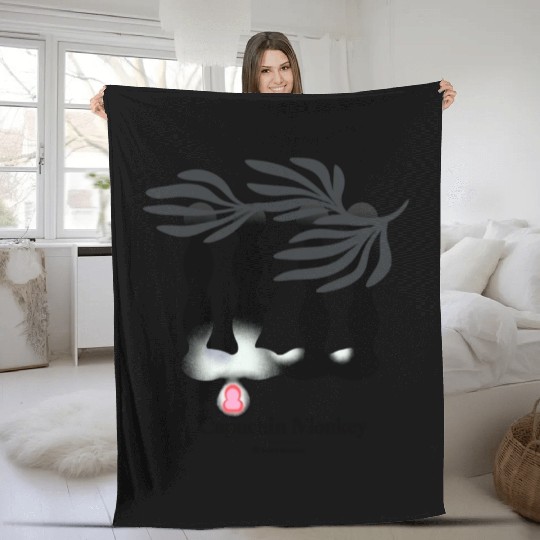 Bold monkey print "Capuhin Monkey" Fleece Blankets