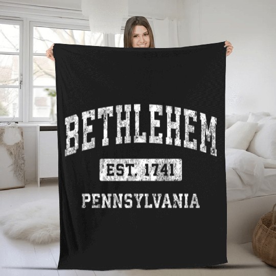 Bethlehem Pennsylvania Pa Established Sports Fleece Blankets