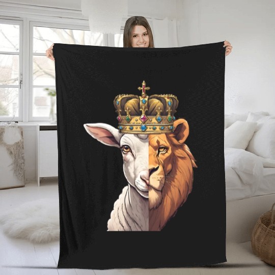 Lion, Lamb, King Fleece Blankets