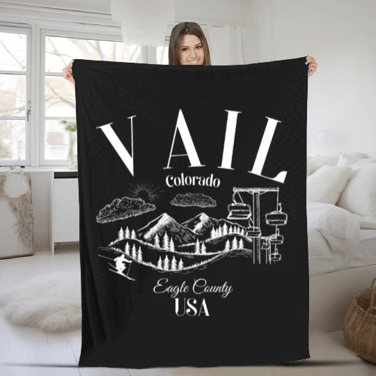 Vail Colorado Fleece Blankets