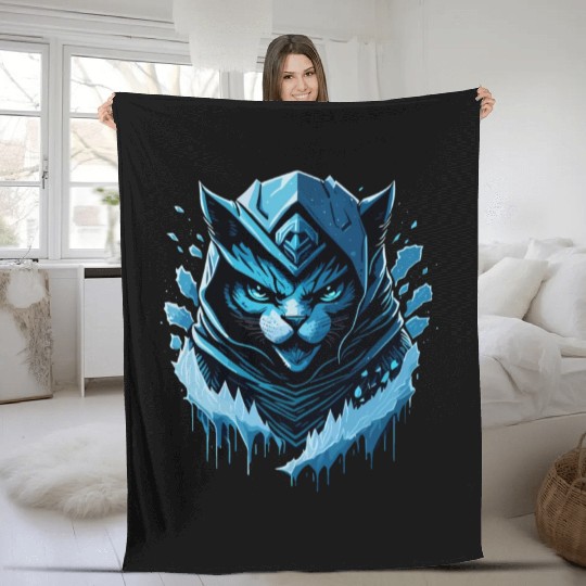 kawaii cat anime japanese retro men women kids Fleece Blankets