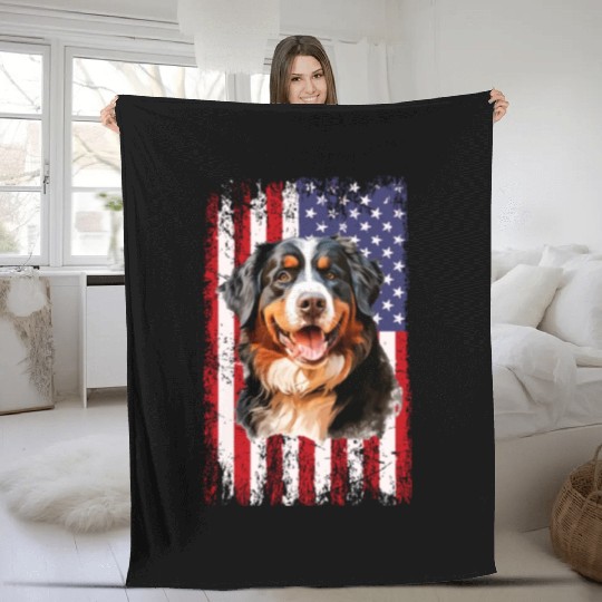 bernese mountain dog Fleece Blankets