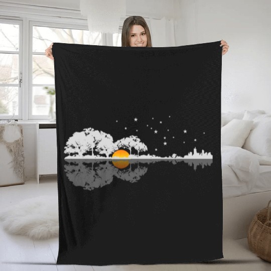 Guitar Player Gift Vintage Guitarist Fleece Blankets