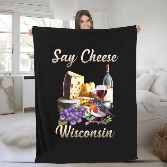 Say Cheese, Wisconsin Fleece Blankets