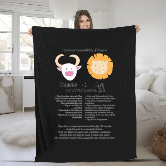 Couples: Taurus & Leo Fleece Blankets