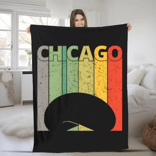 Chicago Chicago Bean Cloud Gate Fleece Blankets