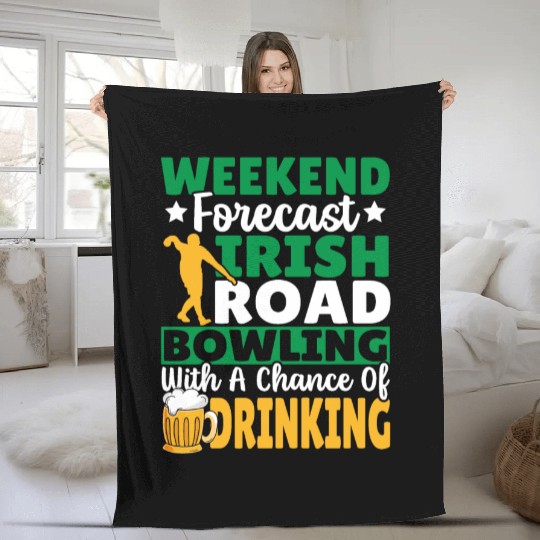 Weekend Forecast Irish Road Bowling Fleece Blankets