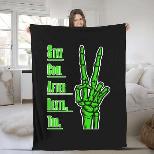 Cool Hand Skeleton Art. Fleece Blankets